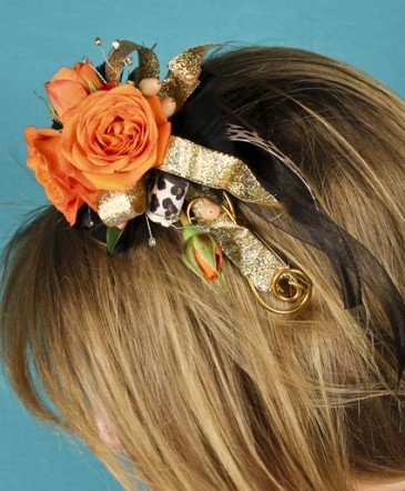 Orange flower clearance headband